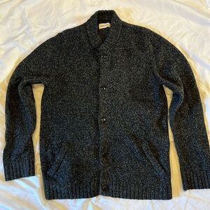 Taylor Stitch The Bomber Sweater in Black Sesame size 42